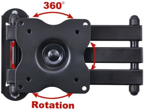 VideoSecu ML12B TV LCD Monitor Wall Mount Full Motion 15 inch Extension Arm Articulating Tilt Swivel for Most 19"-31" LED TV Flat Panel Screen with VESA 100x100, 75x75 1KX