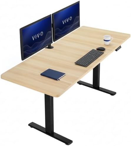 VIVO Light Wood 71 x 30 in Standing Desk, DESK-KIT-1B7C