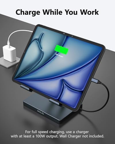 2026 iPad Pro USB C Hub Stand, Adapter for iPad Pro M5 M3 M4 13 12.9 11 Inch iPad Air Docking Station 4K 60Hz HDMI, SD/TF Card Reader, 3 USB 3.0 Port, 3.5mm Audio, iPad mini A16 Galaxy Tablet Dock