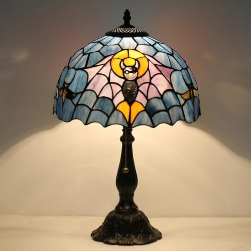 Tiffany Style Table Lamp,Gothic Bat Desk Lamp,Stained Glass lamp