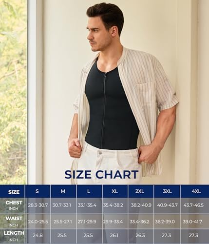 TAILONG Men Compression Shirt for Body Slimming Tank Top Shaper Tight Undershirt Tummy Control Girdle