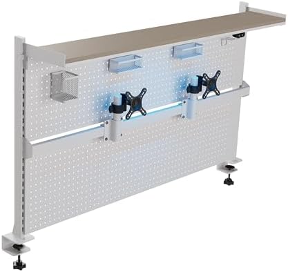 EUREKA ERGONOMIC Desk Pegboard Dual Monitor Stand 59x34 White