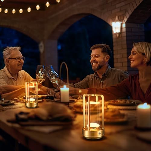 Rechargeable Table Lamp for Outdoor Indoor Portable Lamp with 3 Colors