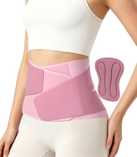 0.6mm Ultra Thin Back Brace with Back Pad for Lower Back Pain Pink L