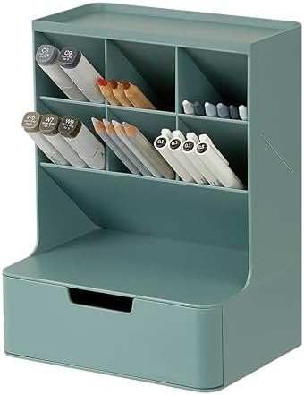 BLUE GINKGO Hive Pen Desk Organizer, Green, Made in Korea