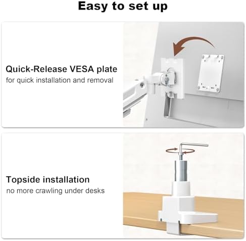 Heavy Duty Dual Monitor Arm for 17-49" Screens, Vertical Stack, 44lbs