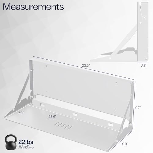 VIVO White Flip Down 24 Inch Keyboard Tray Wall Mount, MOUNT-FDKB1-W
