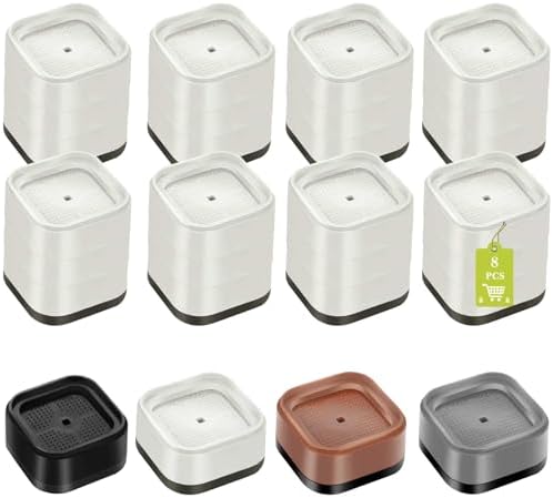 8 Pack Furniture Risers 3 Inch, Adjustable Bed Risers Heavy Duty for Table Desk Couch Chair Sofa Cabinet Bed Legs Dorm, Square Stackable Bed Raisers Blocks Lift Height 1", 2",3"or 4", White