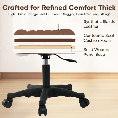 Ergonomic Adjustable Under Desk Footrest,Ottoman with Wheels