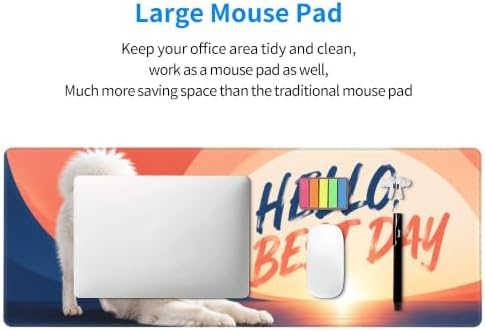 Samoyed Large Mouse Pad Mouse Pad Gaming 11.8x31.5 in Blue Coral Design