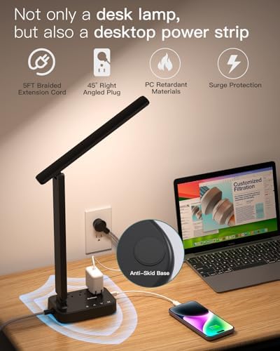 Addtam LED Desk Lamp with 4 Modes for Home Office College Dorm Essentials