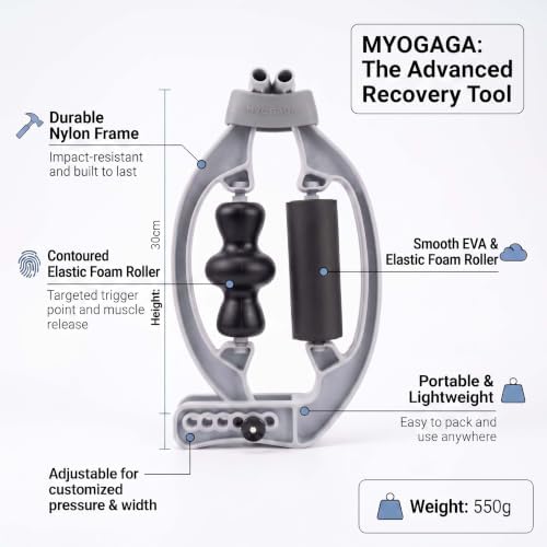 Dual Roller Arm Massager for Forearm & Wrist Muscle Relief - Adjustable Handheld Roller for Deep Tissue Massage & Trigger Point Therapy - Self-Recovery Tool for Arms, Calves, and Thighs