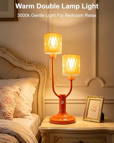 Lightdot Mid Century Modern Orange Table Lamp Vintage Lamp Gift Dimmable