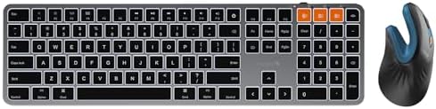 ProtoArc EM11 NL Wireless Ergonomic Mouse and K100-A Backlit Bluetooth Keyboard for Mac