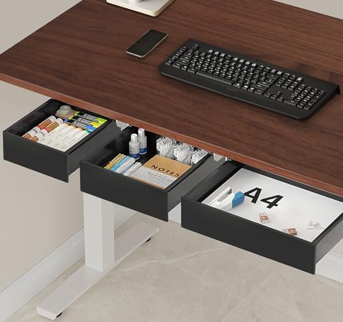 SVNNELP Under Desk Table Drawer Storage Organizer,3 Pack Large & Medium & Small Slide Out Desk Drawers - Hidden Desktop Organizer,Adhesive Storage Pencil Tray Under Table(BLACK/LMS)