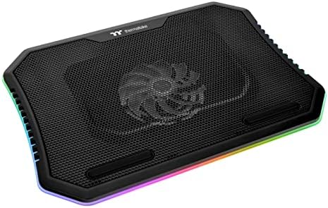 Thermaltake Massive Steel Mesh Panel with 1 x 120mm Fan, 256 Color RGB Spectrum, 10"-15" Notebook Cooler CL-N020-PL12SW-A