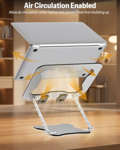 OMOTON Portable Laptop Stand, Ultra-Slim Height Adjustable Laptop Riser