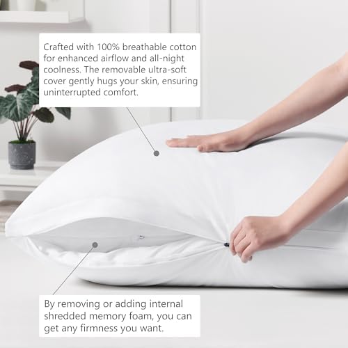 ACCURATEX Euro Pillows 26x26, Adjustable Shredded Memory Foam Pillow