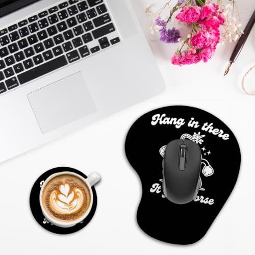 iRudyard 2Pcs Rubber Coasters Funny Mouse Pad Wrist Support Pu Anti Slip