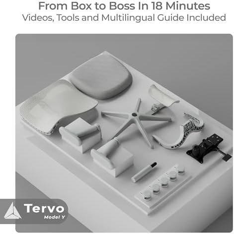 Tervo Model Y - Folding Ergonomic Office Chair - 3D Adjustable Arms