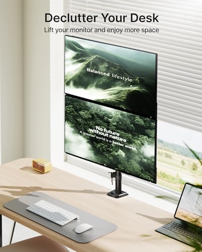 monTEK Stacked Dual Monitor Stand for 17-32", 22 lbs Each