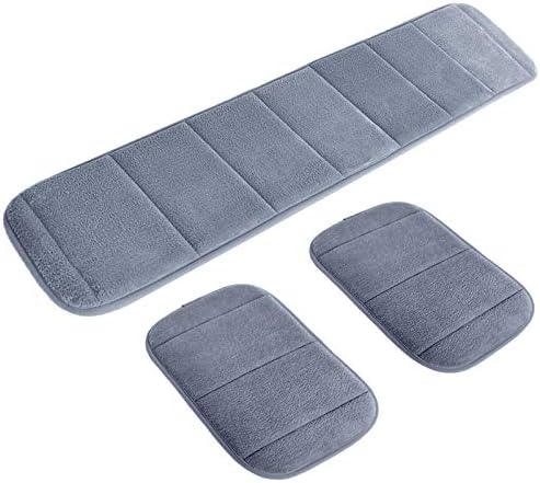 AUHOKY 2 Sets Ergonomic Computer Wrist Pad - Long & Short Size Combination Keyboard Rest Elbow Support Mat for Office, Desktop, Working, Gaming - Memory Foam Relieve Elbow Pain (Gray)