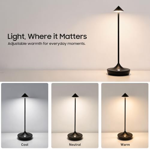 2 Pack Cordless Table Lamp, Rechargeable 6000mAh Battery Table Light