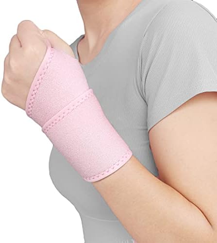 YUNYILAN Wrist Brace Wrist Wraps for Carpal Tunnel 2 Pack Wrist Brace Compression Straps Hand Support, Adjustable Wrist Support for Arthritis and Tendinitis, Joint Pain Relief (Pink)