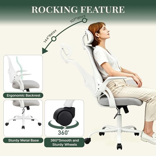 Computer Chair, Mesh Office Desk Chair with Lumbar Support