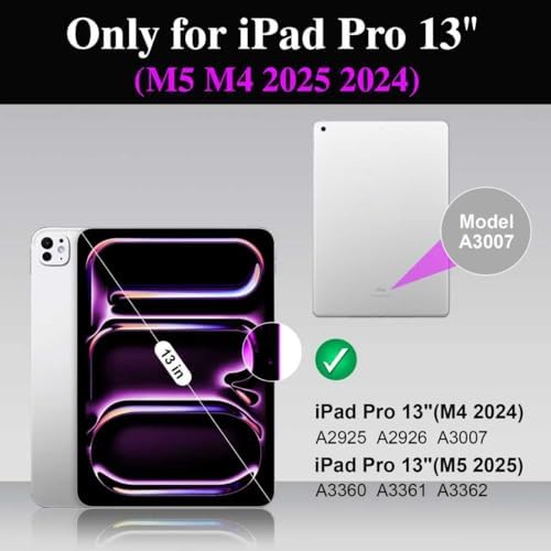 iPad Pro 13 inch Case with Keyboard (M5 2025, M4 2024), Flex Magnetic Detachable Backlit Keyboard Case, Larger Multi-Trackpad, Landscape/Portrait, 160° Adjustable Stand, Slim Protective Case (Black)
