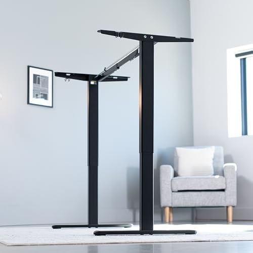 VIVO Black Single Motor Electric Standing Desk Frame, DESK-V100EB