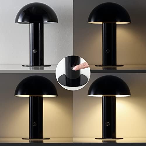 JONATHAN Y Boletus Mushroom Desk Lamp 10.75" Metal LED, Black