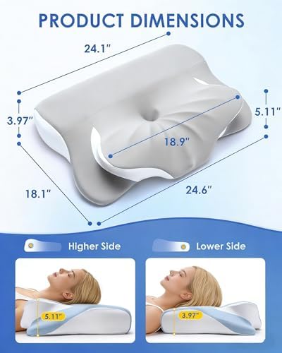 Cervical Neck Pillow for Neck Pain Relief Mellow Sleep Pillow Memory Foam