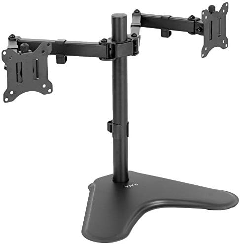 VIVO Dual 13 to 30 inch Monitor Free-Standing Mount, Fully Adjustable Desk Stand, Holds 2 Flat or Curved Display Screens, STAND-V102F