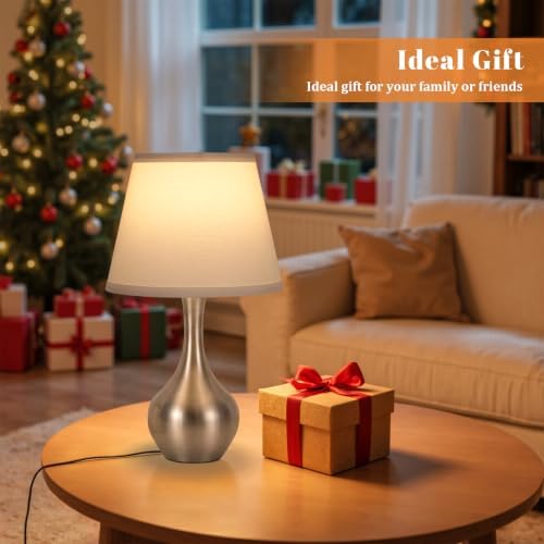 16.1" Touch Table Lamp for Nightstand, 3 Way Dimmable Small Bedroom Lamp