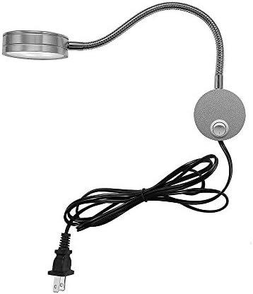 5W Wall Mounted Reading Light Flexible Gooseneck LED Sconce Lamp with Plug & Switch for Bedroom, Office, Workbench, Studio (03 Silver Warm)