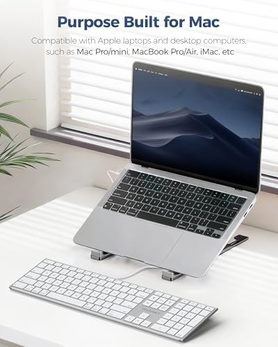 TECKNET Wired Keyboard for Mac, USB & Type-C Dual Interface, Silent Click
