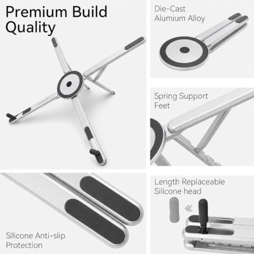 3-in-1 Portable Laptop Stand Magnetic Phone Holder Foldable Riser