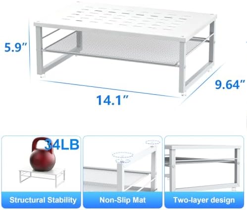 gianotter 2-Tier Metal Monitor Stand Riser