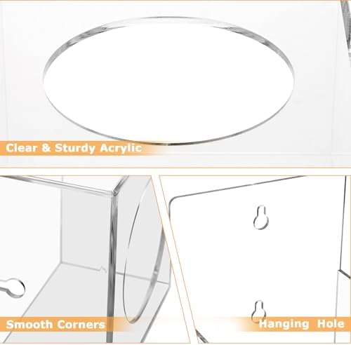 Acrylic Tissue Box Holder Wall Mounted, Clear Square Tissue Cover