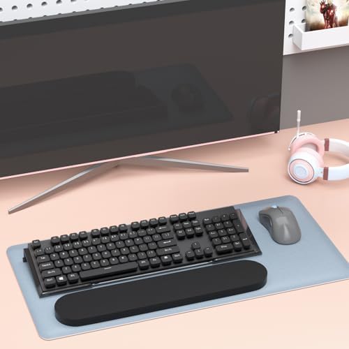 Richboom Ergonomic Computer Keyboard Stand - Tilt PC Keyboard Stand Riser for Easy Typing, Acrylic Keyboard Tray Holder for Office Desk, Home, School, with Silicone Anti-Slip Case, Black (Pack of 2)