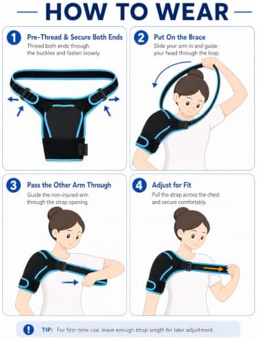Shoulder Brace with Reusable Hot Cold Gel Pack, Rotator Cuff Support, S