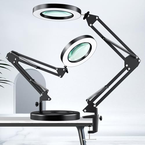 HITTI 10X Magnifying Glass with Light, 1,800 Lumens Stepless Dimmable