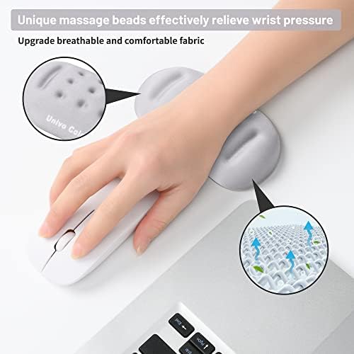UnivoColors Gray Superfine Memory Foam Wrist Rest Soft Gel Ergonomic Mouse Pad Wrist Support for Mouse, Gaming, Computer, Laptop, Office