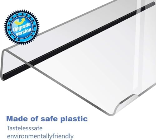Computer Keyboard Stand，Acrylic Keyboard Tray with Rubber Strip，Ticker Acrylic Riser（Holder） for Easy Ergonomic Typing and Working at Home and Office (EITZJ-01) (Black)