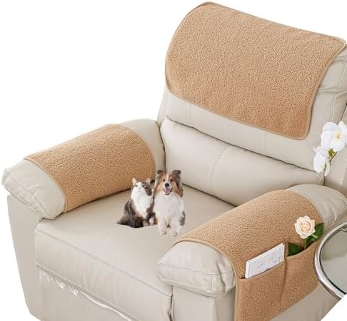 Armrest Covers for Recliner set of 3 Couch Arm Covers with Pockets for Sofa