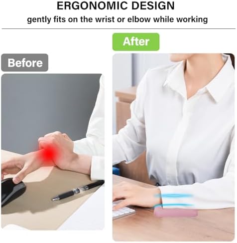 MOSISO 2 Pcs Ergonomic Memory Foam Wrist Rest for Laptop, Pink