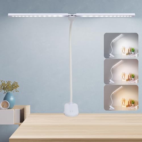 LED Reading Light with Clip, Desk Lamp 48 LEDs 2600mAh Battery USB Rechargeable Book Lights Stepless Adjustable Brightness Eye Protection Flexible Table Lamps for Bed Headboard, Home, Office
