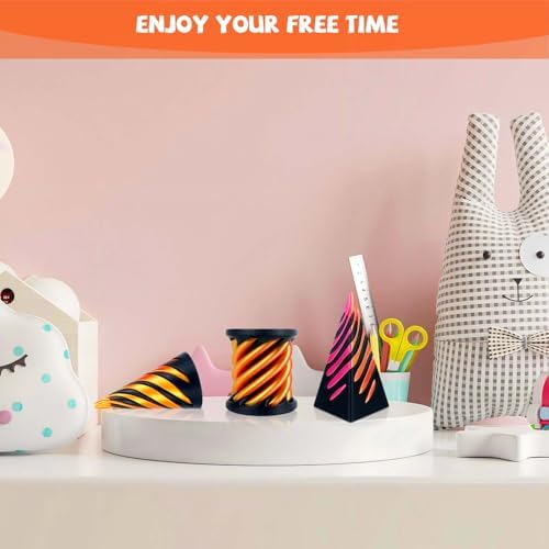 Gytera 3 Pack Impossible Cone Spiral Cone Passthrough Sculpture Fidget Toys Adults, 3D Printed Spiral Cone Toys - Stress Relief Desk Toy, Impossible Spiral Decoration for Desk (3 Packs)