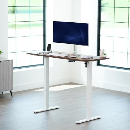 VIVO Rustic Vintage Brown 60 x 24 in Standing Desk, DESK-KIT-1W6N